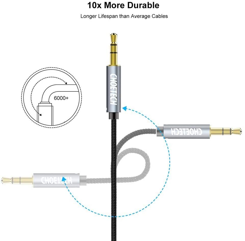 Hình ảnh Dây Cáp Nối Dài Âm Thanh 2 Đầu Đực 3.5mm Dài 1.2M CHOETECH AUX002 - Hàng Chính Hãng