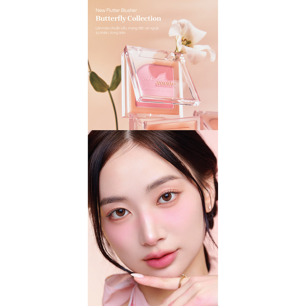 Phấn Má Hồng Mịn Lì Kiềm Dầu Chuẩn Màu mude Flutter Blusher (5g)