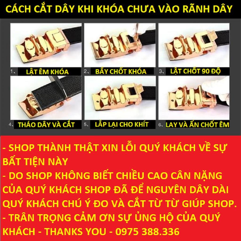 Dây Nịt Nam Da Bò 100%  Mạ Vàng Nam Tính - Thắt Lưng Da Nam Khóa Cài Cao Cấp GC3