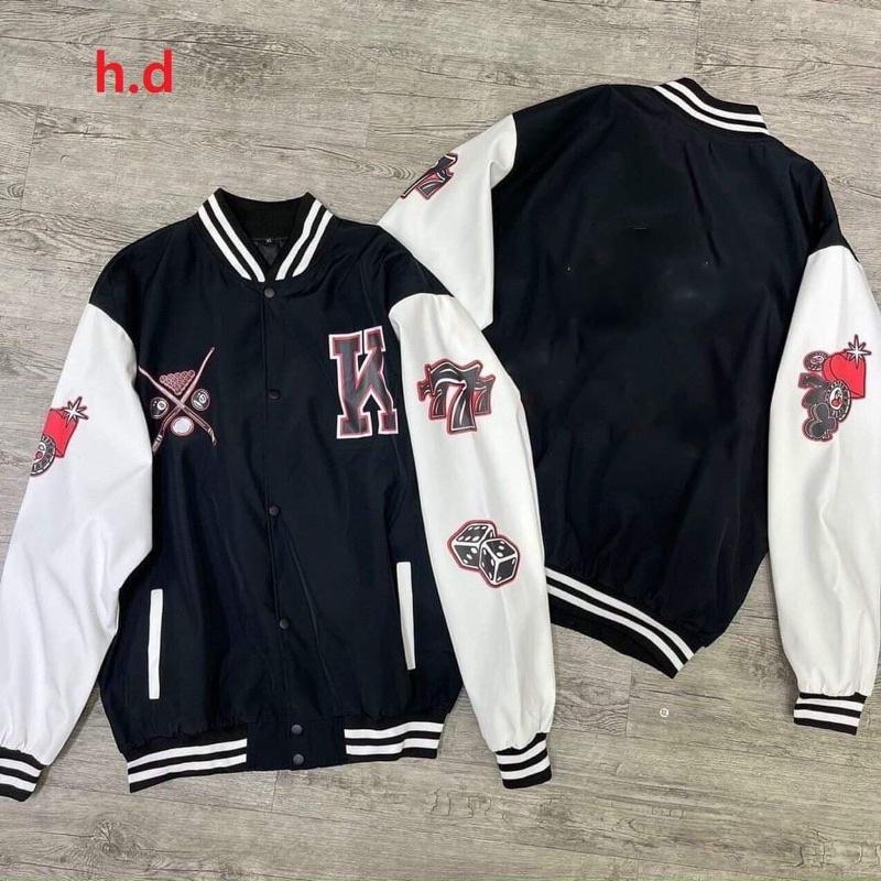 Áo bomber chữ K tay trắng TH6