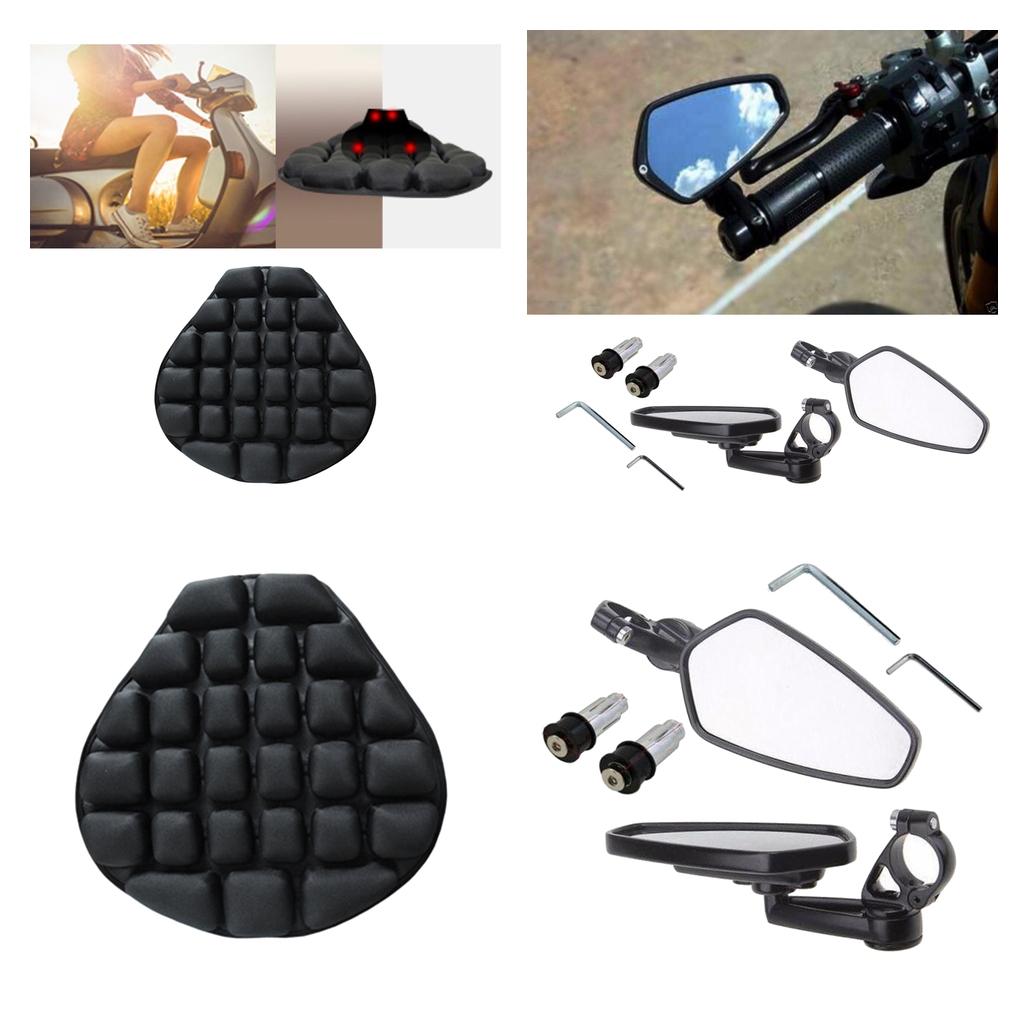Inflatable Air Pad Anti- Motorcycle Cool Seat Cushion And Side Mirrors