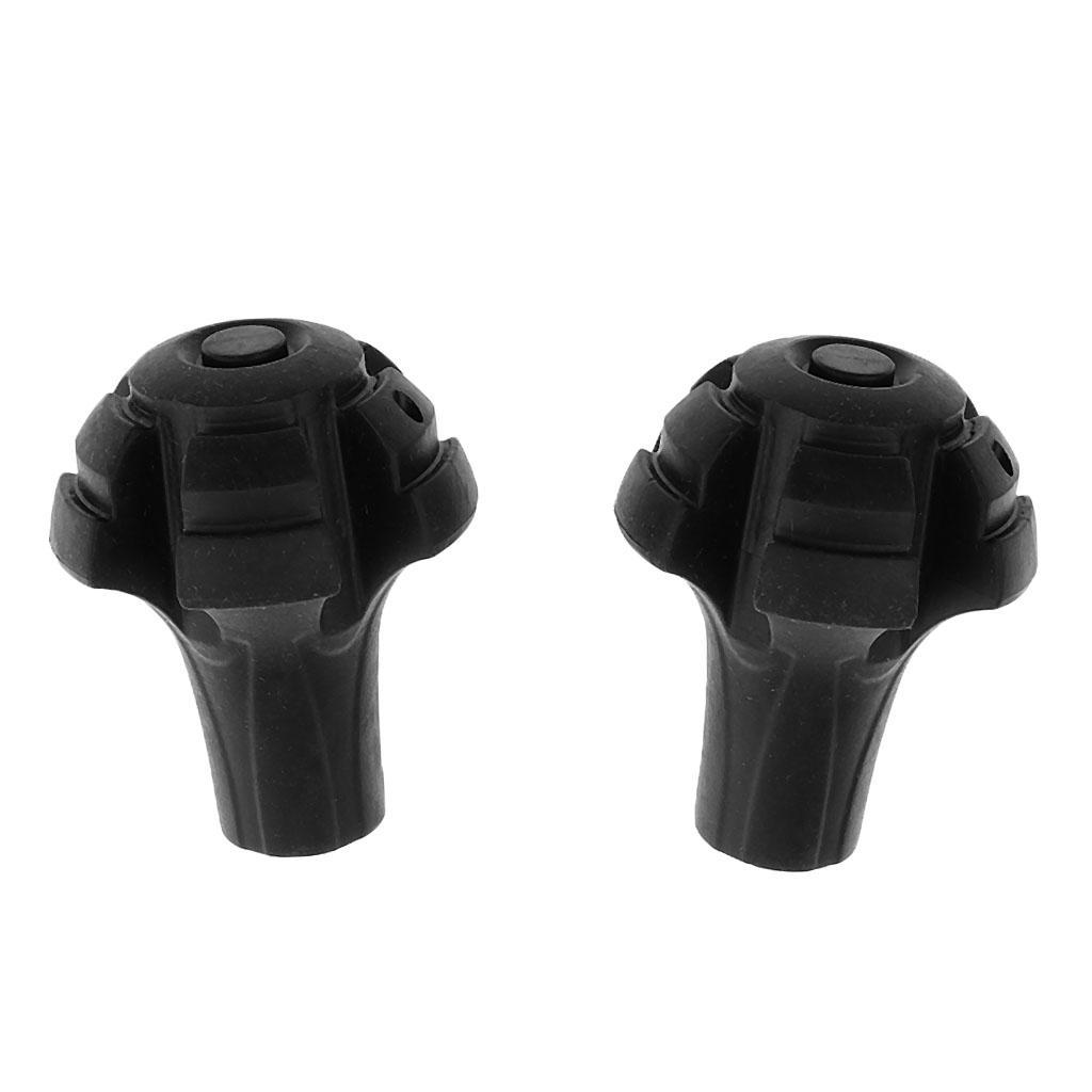 2X 2x Rubber Round Tip End  for Walking Trekking Stick Cane Pole Pin Crutch