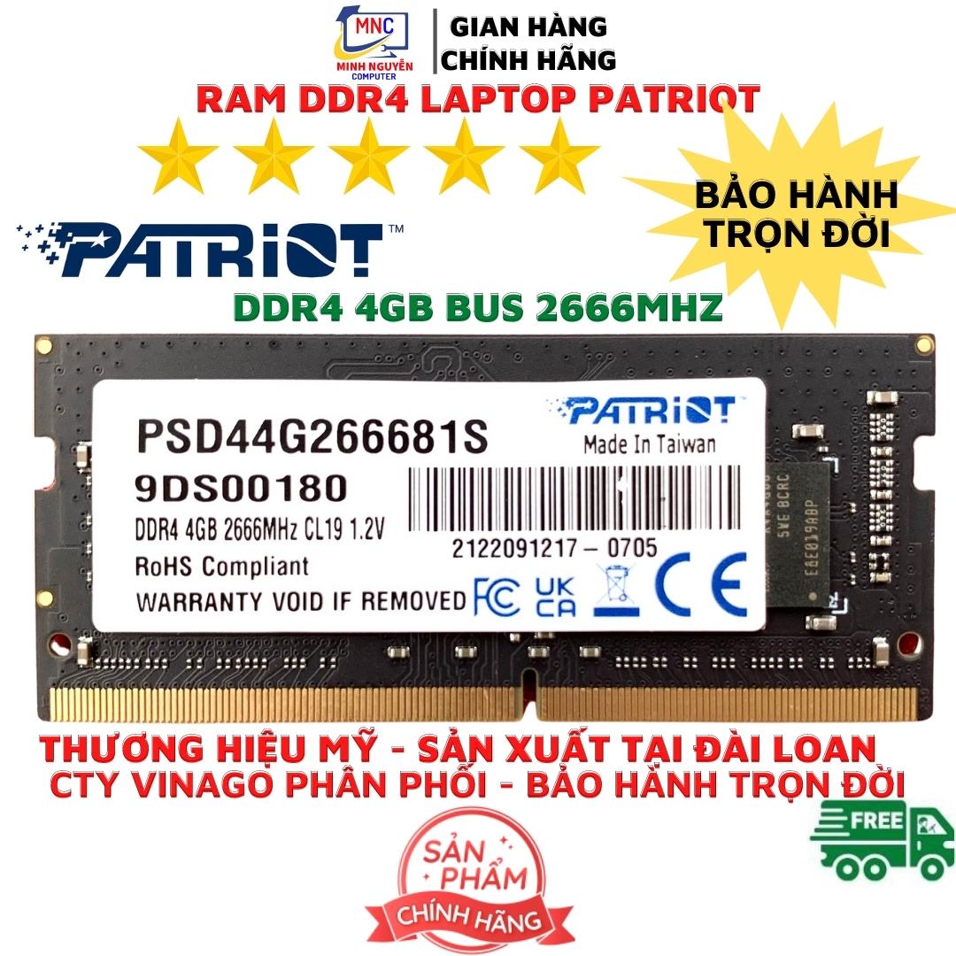 Ram DDR4 Laptop Patriot 8GB, 4GB Bus 2666 - Bảo Hành Trọn Đời - Hàng Chính Hãng