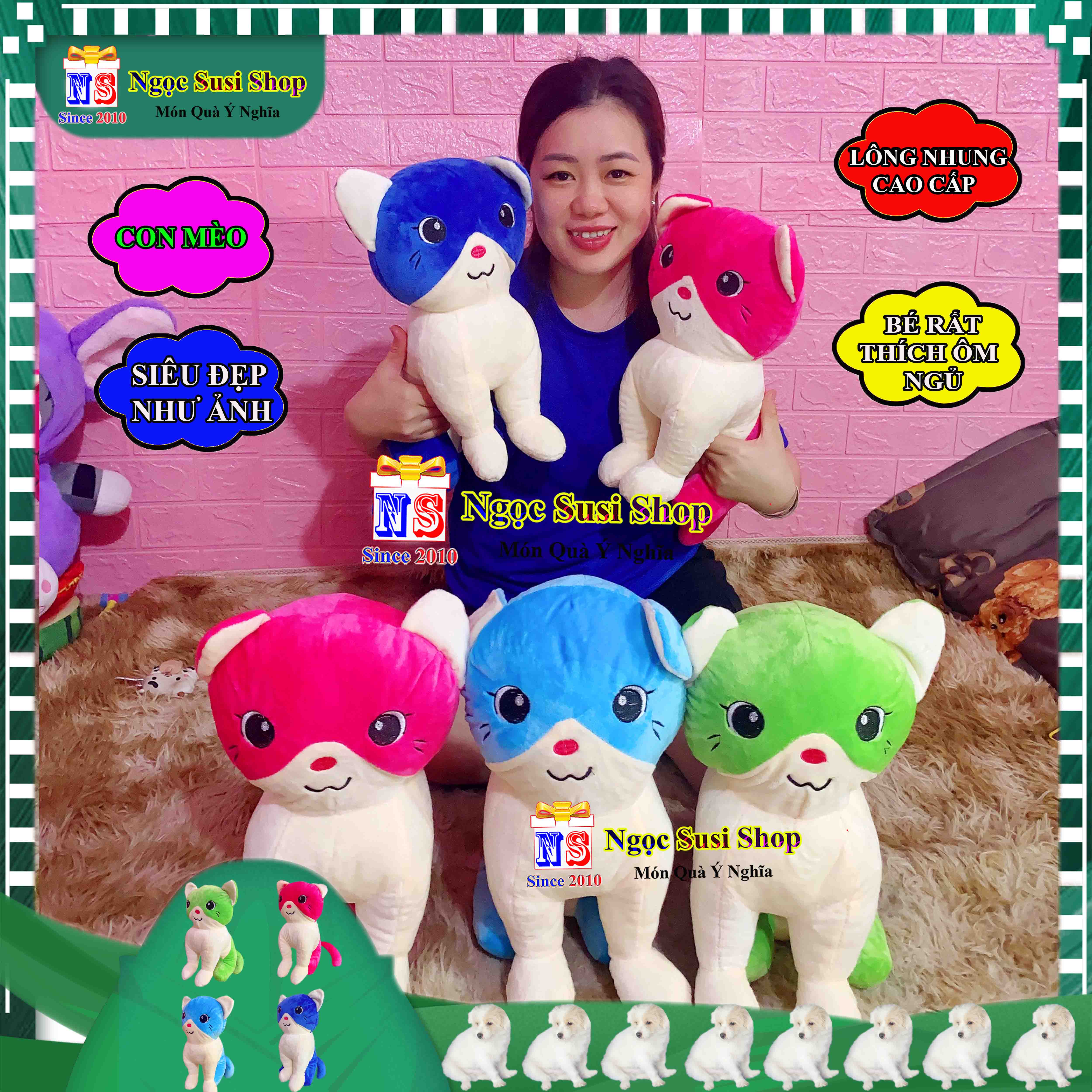 GẤU BÔNG CON MÈO NGỒI RẤT DỄ THƯƠNG DÀNH CHO BÉ YÊU HÀNG ĐỘC - GIAO NGẪU NHIÊN MÀU