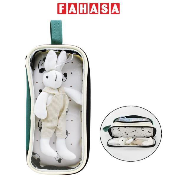 Bóp Viết Trong Suốt Kèm Thỏ Con - Shunde 9109 - Màu Xanh Lá