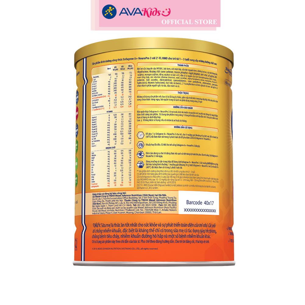 Sữa bột Enfagrow A+ Neuropro số 3 vị nhạt dễ uống 830g (1 - 3 tuổi)