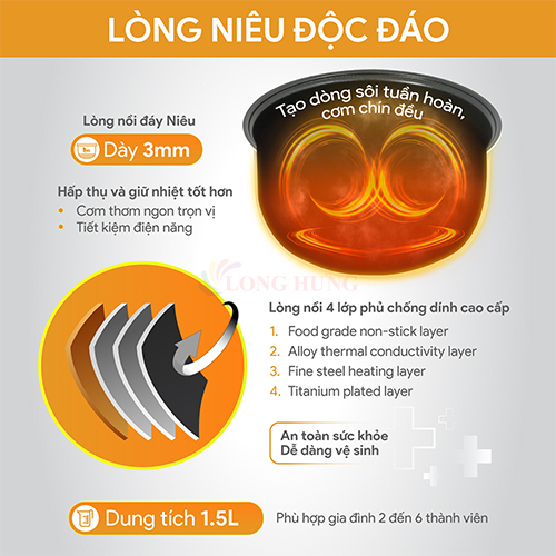 Nồi cơm điện tử cao tần Bluestone 1.5 lít RCB-5995 - Hàng chính hãng