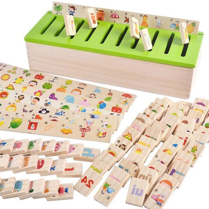 ĐỒ CHƠI GỖ THẢ CHỦ ĐỀ TRÊN THANH GIÚP BÉ PHÁT TRIỂN TƯ DUY