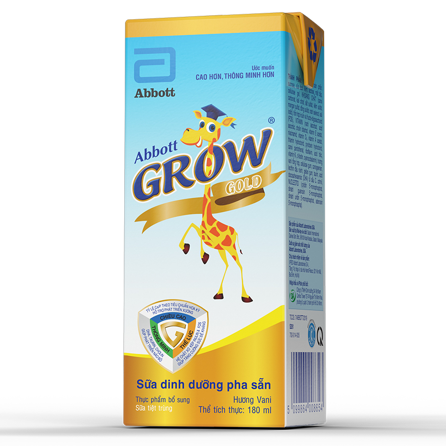 Lốc 04 Hộp Sữa Nước Abbott Grow Gold 180ml