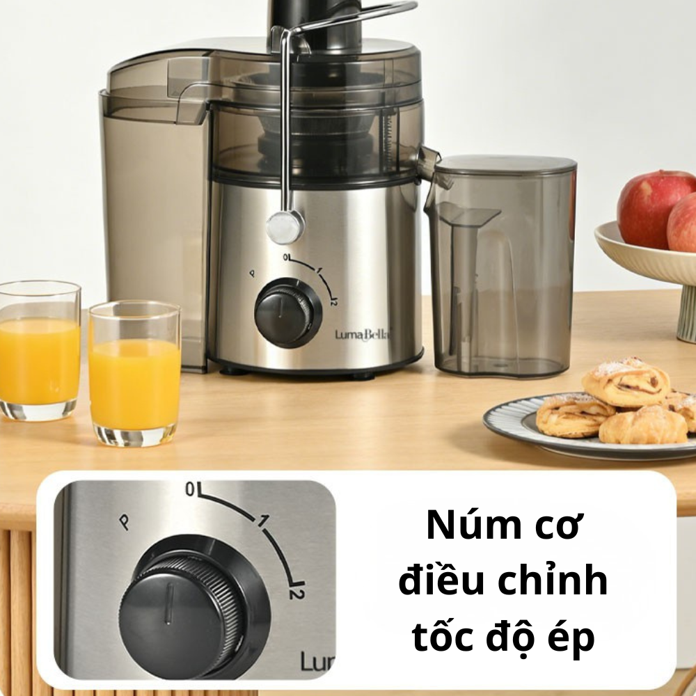 Máy ép trái cây nhanh đa năng Lumabella LB-53004 ép trái cây - rau củ tốc độ cao, công suất lớn 800W, dung tích 1.5L, vận hành êm ái, dễ sử dụng - DELIYA - HÀNG CHÍNH HÃNG
