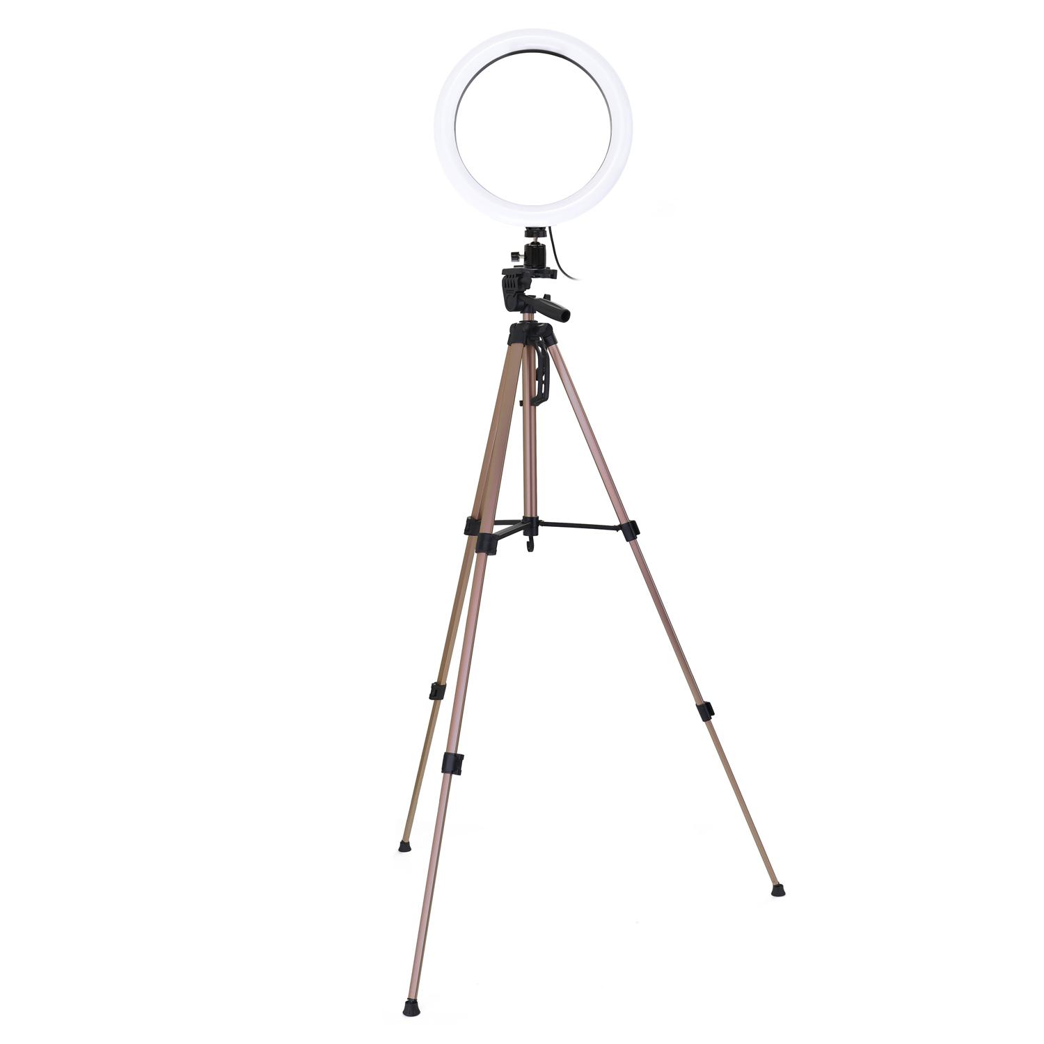 Đèn LED hình tròn 6inch có thể điều chỉnh độ sáng để phát trực tiếp video chụp ảnh tự sướng