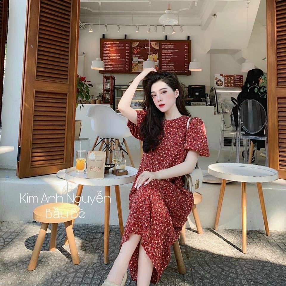 Váy bầu,đầm bầu thời trang thiết kế chất đũi hàn freesize từ 45 đến 70kg - Tổng kho đồ bầu