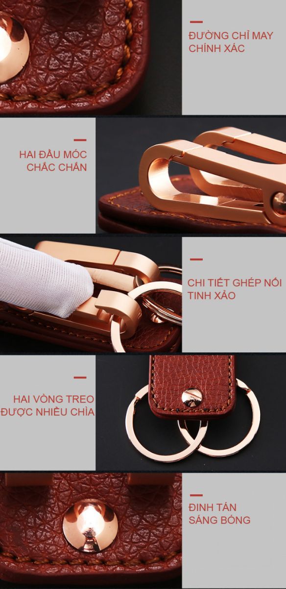 Móc khóa da đeo thắt lưng cao cấp Jobon Mk177