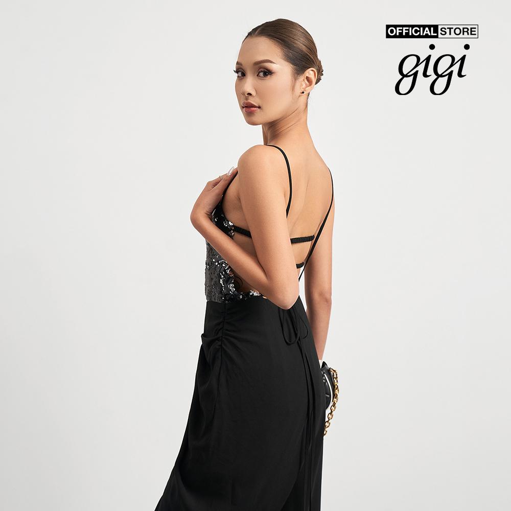 GIGI - Đầm maxi hai dây xếp nếp phối xẻ tà quyến rũ G2105D221189