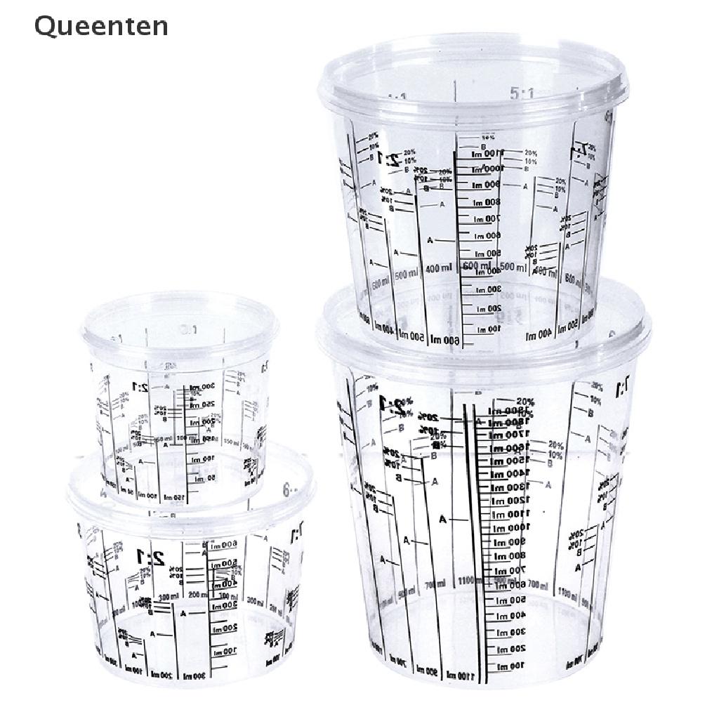 Queenten Plastic Paint Mixing Cup PP Hard Plastic Tune Paint Cup with Cover QT