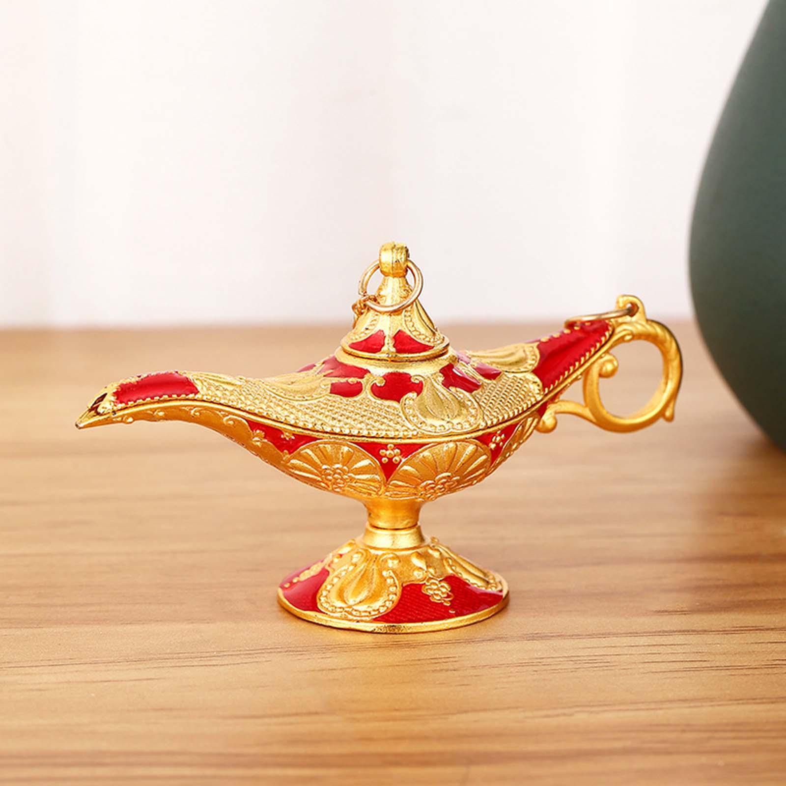 2xAladdin Lamp Genie Costume Light Art Craft Classic Luxury Ornament Decor Gold Red