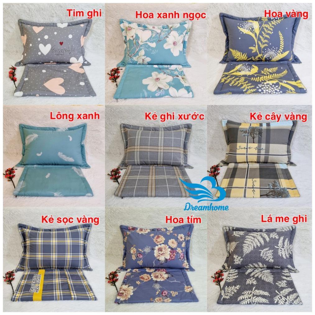 Vỏ Gối ELLISHA Cotton 100% 45 x 65cm Đẹp Cao Cấp 1 Đôi, Vỏ Gối Nằm Cotton Khóa Kéo Nhiều Màu, Vỏ Gối, Vỏ Gối Nằm