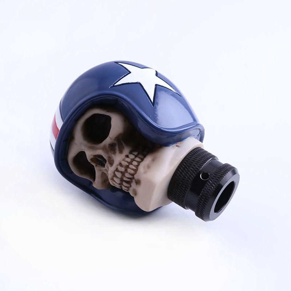 Car Manual Gear Stick  Knob Blue Skull Cover Handle Shifter Lever