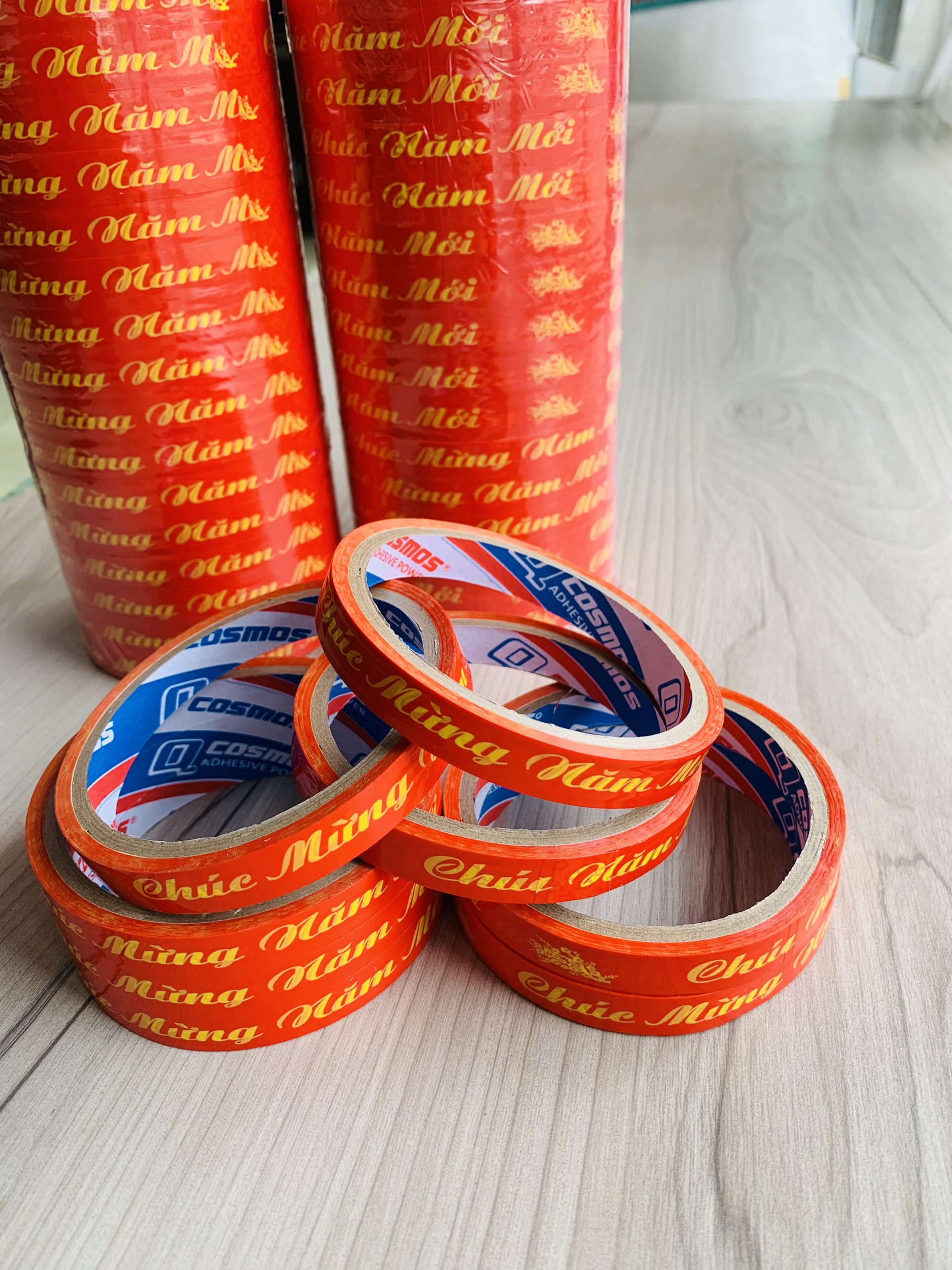 Băng keo in Chúc Mừng Năm Mới màu đỏ