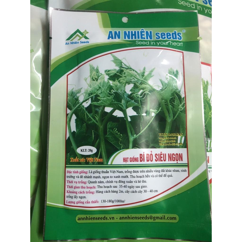Hạt Giống Bí Đỏ Siêu Ngọn - Giòn Ngọt, Năng Suất Cao 20gr - Hạt Giống Bí Ngô Siêu Ngọn