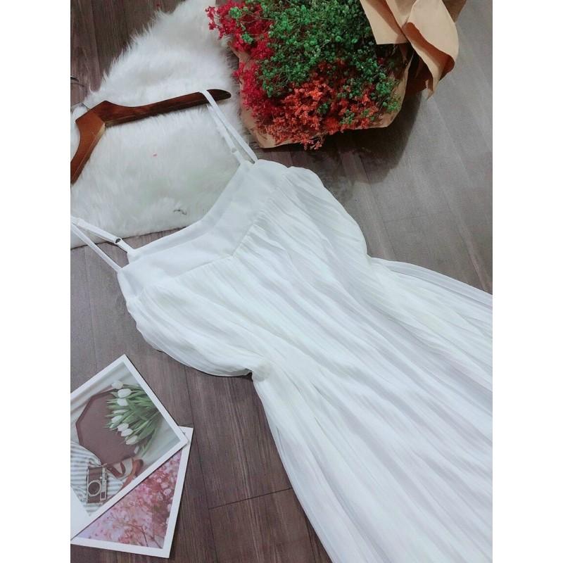 Đầm 2 dây dập ly dễ thương