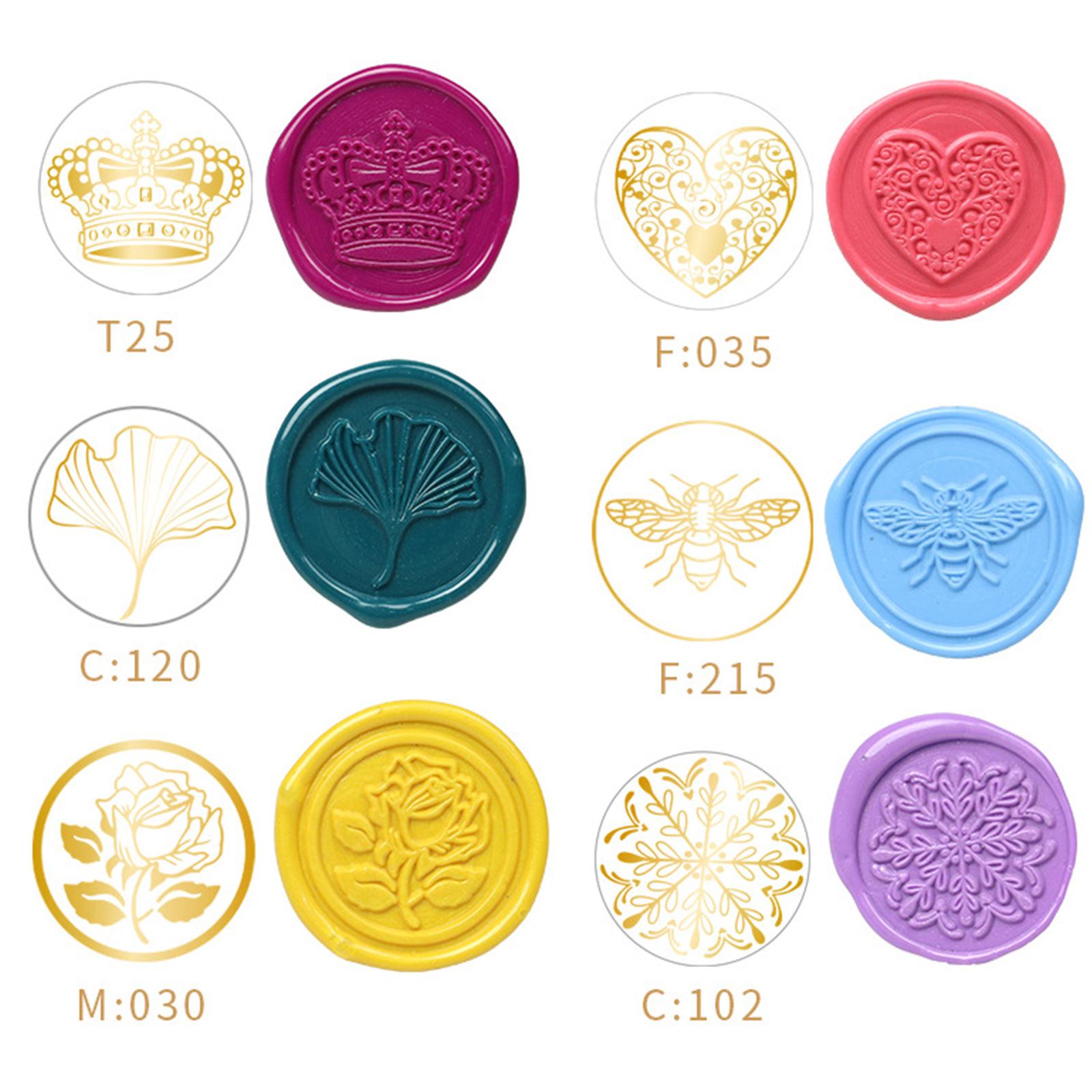 Retro Sealing Stamp Set, Wax Seal Stamp w/ Wooden Handle & Copper Head, for Wedding Invitations Card Decoration Gift