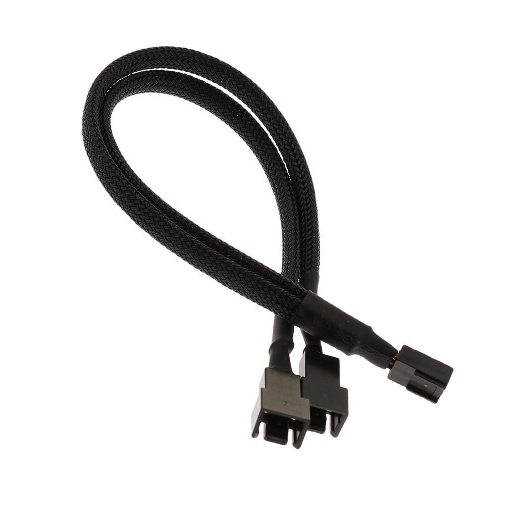 Computer Case CPU 4 PIN Fan PWM Extension Power Cables 2 Way Splitter 250mm