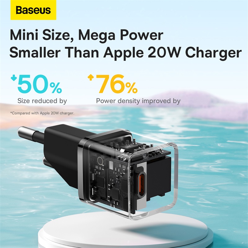 Cốc Sạc Nhanh OS-Baseus GaN5 Fast Charger(mini) 1C 20W (Hàng chính hãng)