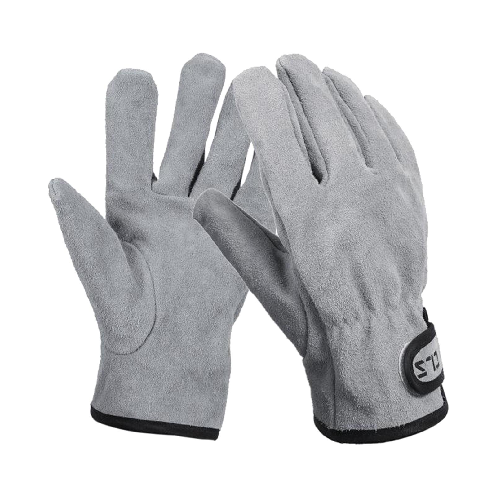 Leather Safety Work Gloves Fire Heat Resistance Gloves BBQ Gardening
