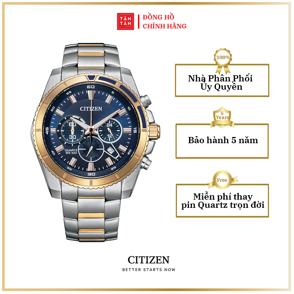 Đồng hồ Nam Citizen Quartz Chronograph AN8206-53L 46.5mm