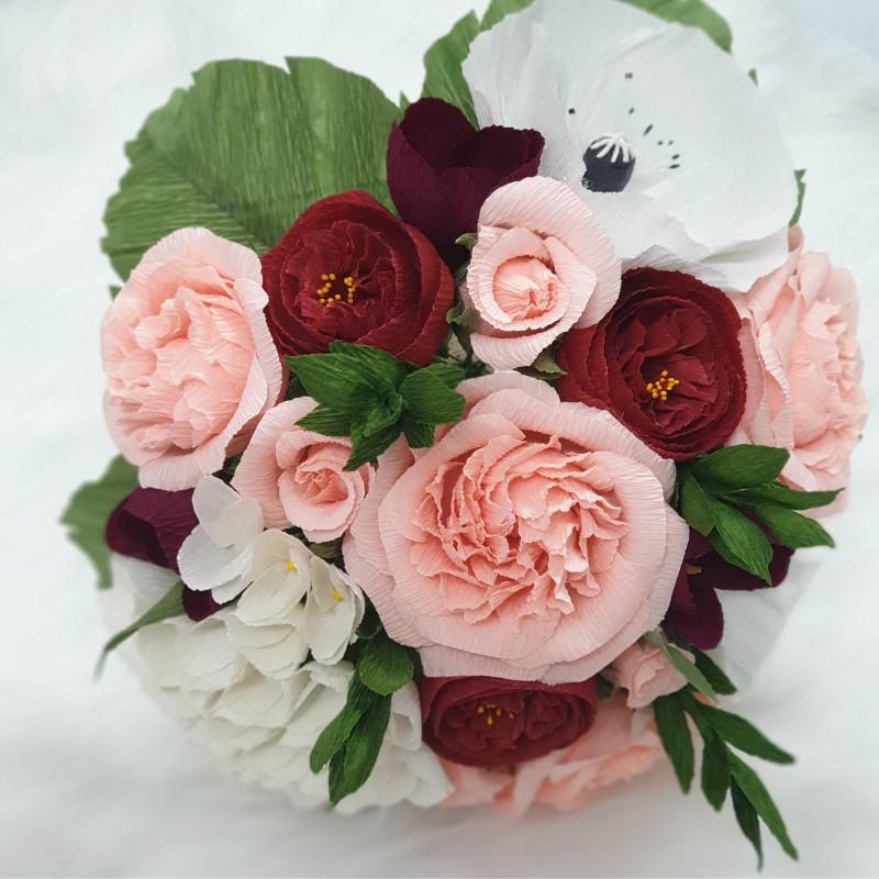 Hoa Cưới - Hồng Pháp JARDINERE, Handmade- Giấy nhún nhập từ Ý