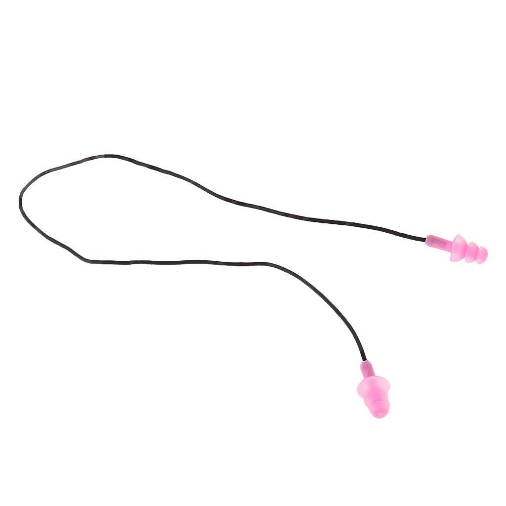 1 Pair Waterproof Super Soft Silicone Ear Plugs Corded Ear Plugs For Surf, Surfing, Swimming