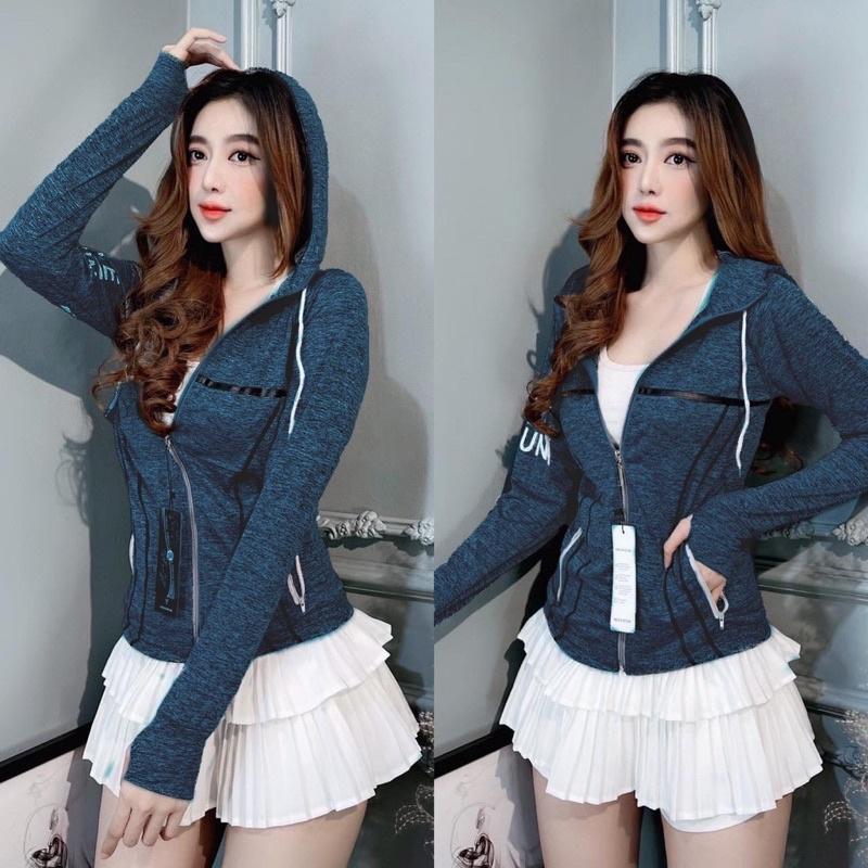 Áo khoác nữ chống nắng thun lạnh phối chữ tay phong cách cá tính-A2039 - Rêu nhạt