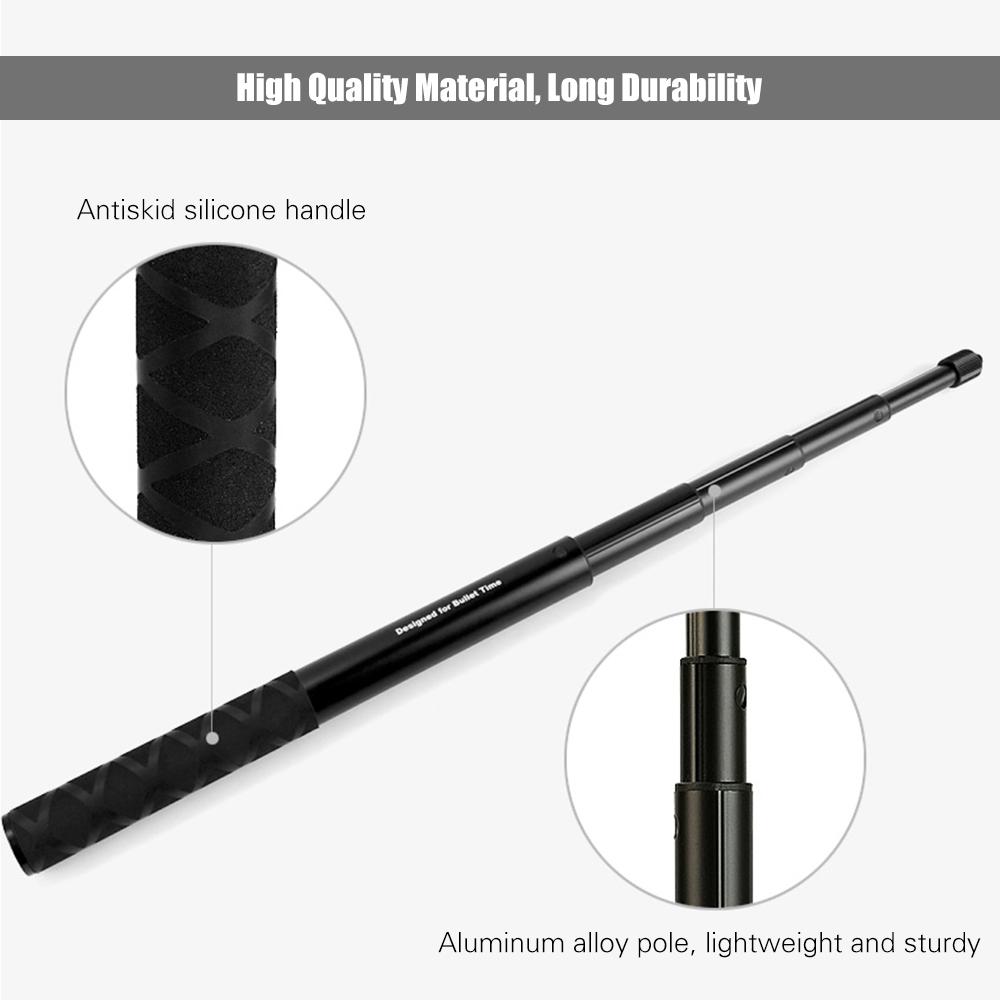 Photography Extension Rod Invisible Selfie Stick for Bullet Time with 1/4 Inch Screw 5-Section 28cm-111cm Adjustable