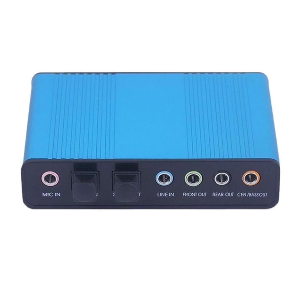 USB External Sound Card 5.1 Surround Sound Optical Audio Sound Card, Blue