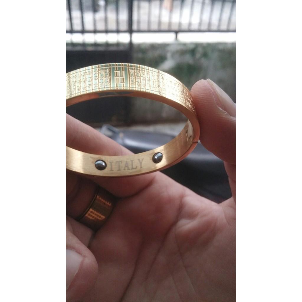 Vòng tay phong thủy bát nhã tâm kinh màu vàng hình tròn ni 56