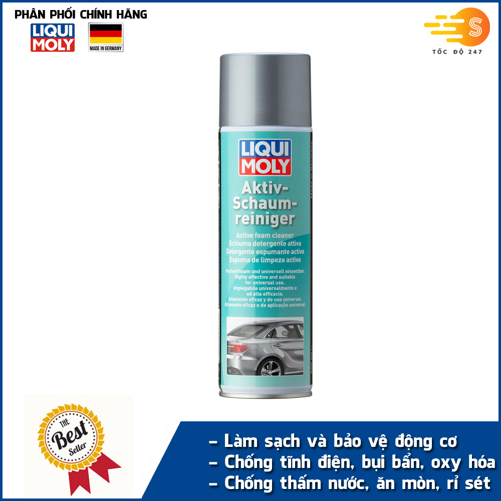 Chai xịt dạng bọt làm sạch bảo vệ khoang máy động cơ ô tô chuyên dụng Liqui Moly 21277 - Chống oxy hóa và ăn mòn, chống tĩnh điện, dùng được nhiều bề mặt, không để lại vết ố