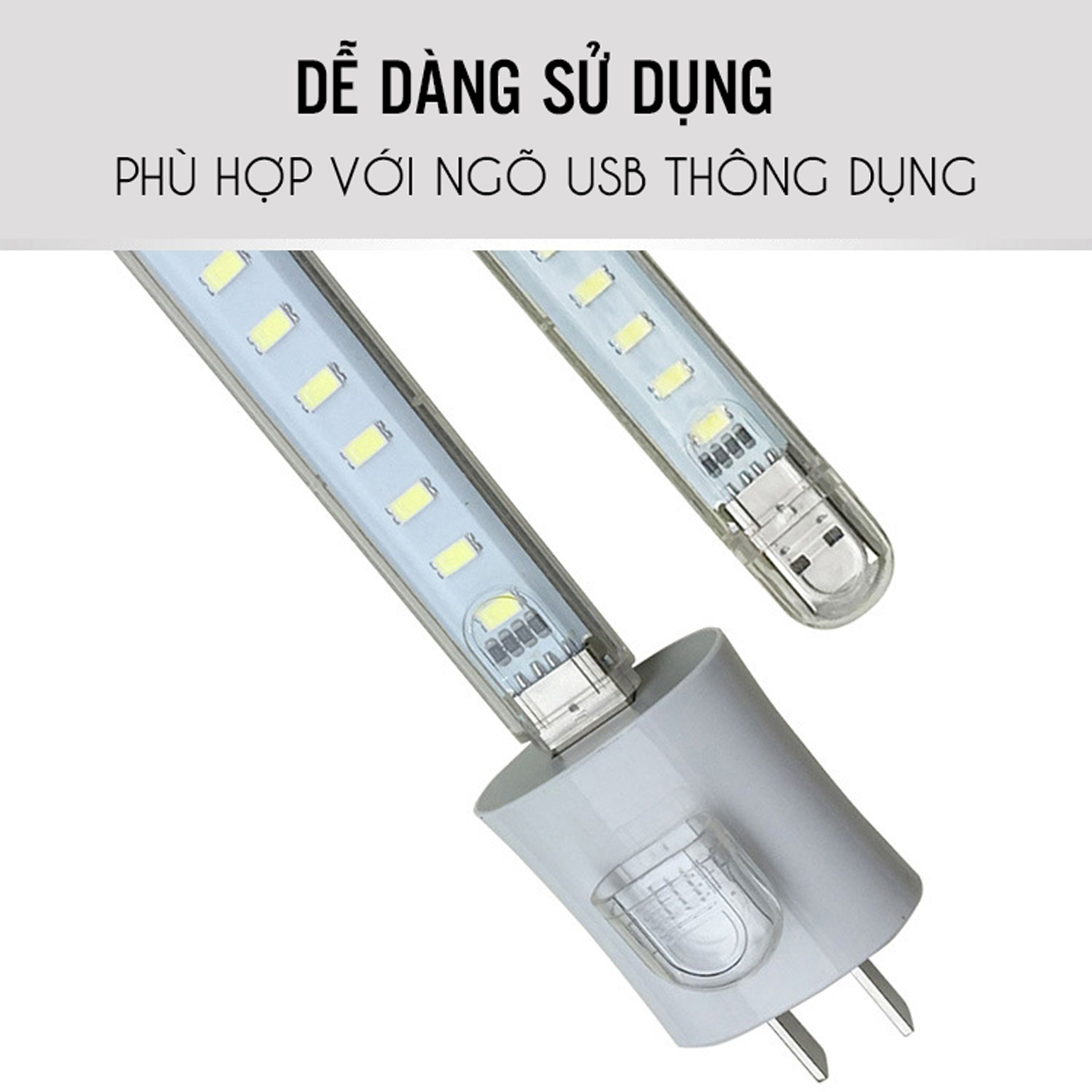 Đèn Led Thanh 8 Bóng Để Bàn Đầu Gắn Ngõ USB Dự Phòng 4W (0.5W/led) Siêu Sáng