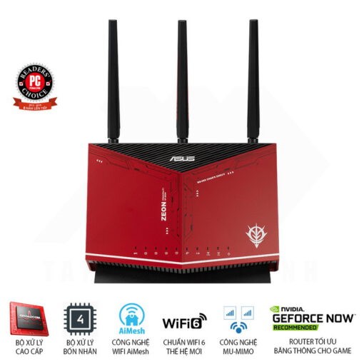 Router Wifi ASUS RT-AX86U ZAKU II EDITION Hai Băng Tần, Chuẩn AX5700 (Chuyên Cho Game Di Động)- Hàng Chính Hãng