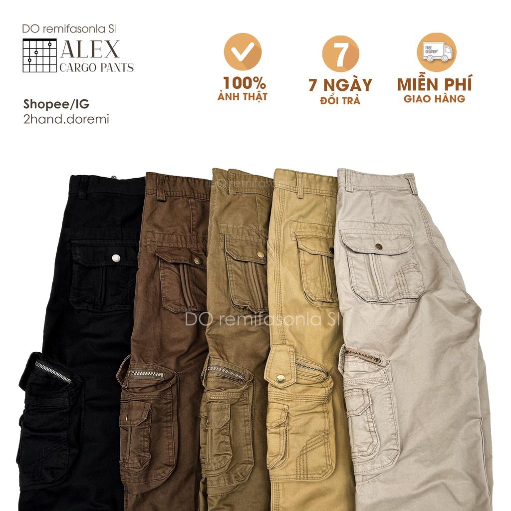 Quần Kaki Túi Hộp Nam Nữ Alex Retro Ống Suông Rộng Chất Vải Dày Dặn Phong Cách Đường Phố