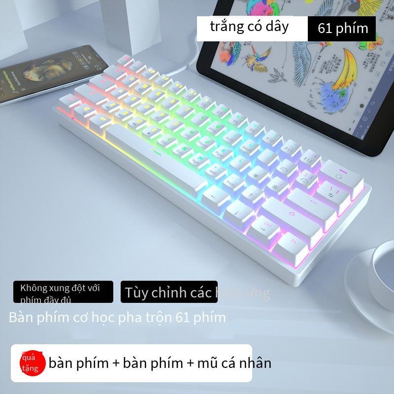 Khuyến mại áp dụng cho Bàn phím cơ 61 phím có dây không dây bluetooth ba chế độ trục xanh đỏ trục đen trà trục máy tính bảng iPad mini 68