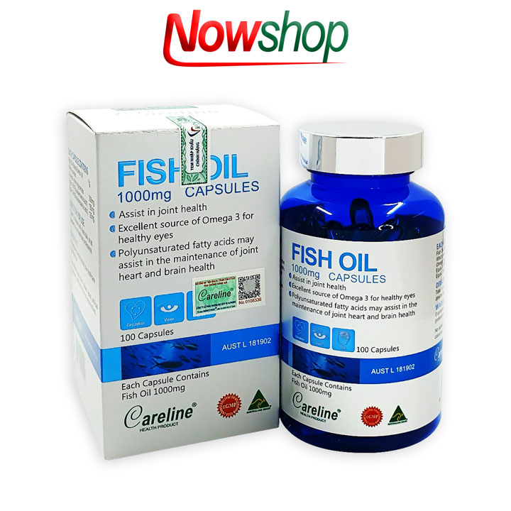 Viên uống dầu cá hồi Careline Fish Oil 1000MG hỗ trợ tăng cường cải thiện trí nhớ và thị lực