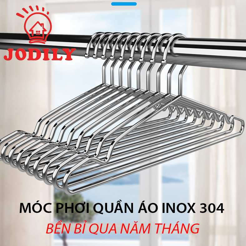 Hình ảnh Set 10 Móc Treo Quần Áo Người Lớn Jodily inox 304 Sáng Bóng Bền Mãi Với Thời Gian