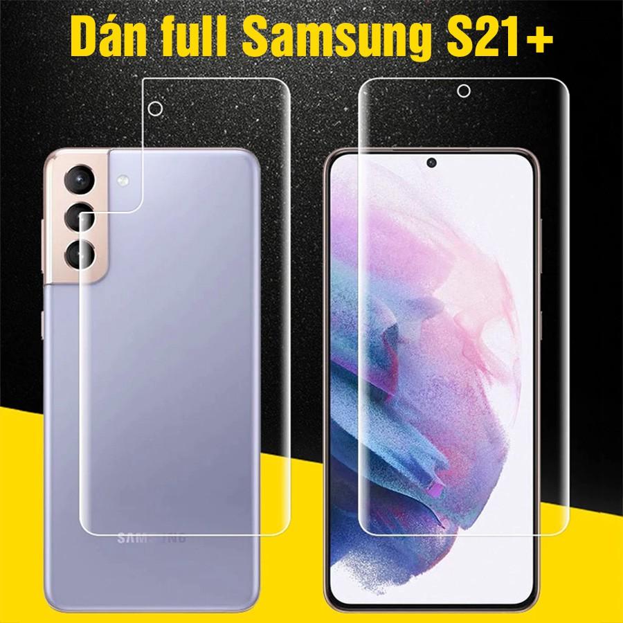 Bộ dán cường lực dẻo dành cho Samsung S21 Plus 5G gồm 2 mặt trước sau và kính camera, dùng cảm biến vân tay siêu nhạy