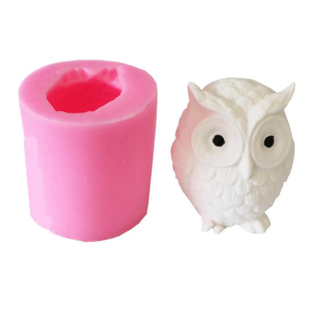 3D Owl Candle Mold Silicone Mould for Chocolate Fondant Candy Mini Soap DIY
