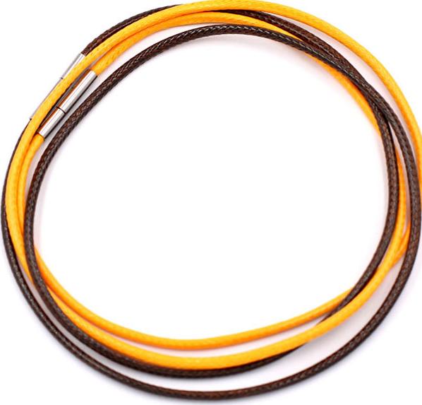 Combo 2 sợi dây vòng cổ cao su - nâu + vàng DCSNV1
