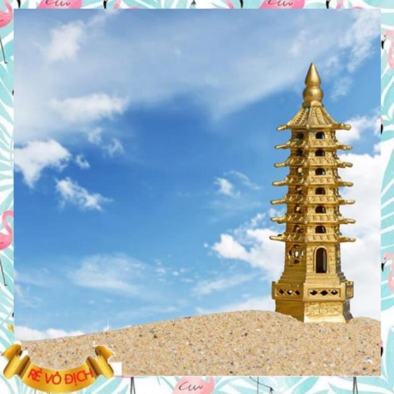 Tháp văn xương ️️ Tháp văn xương bằng đồng 9 tầng cao 17.5cm + 1 khăn lau đa năng- 206571206275