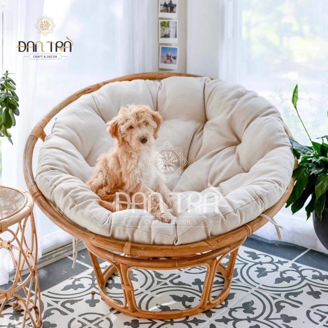 Ghế Mây Tròn- Ghế Mây Papasan  1M1 Rộng Rãi, Kèm Nệm Màu Tự Chọn- Ghế Mây Lười Thư Giãn- Ghế Mây Đọc Sách Thư Giãn- Bàn Ghế Mây Tre Đan Trà ( Được Chọn Màu Nệm)