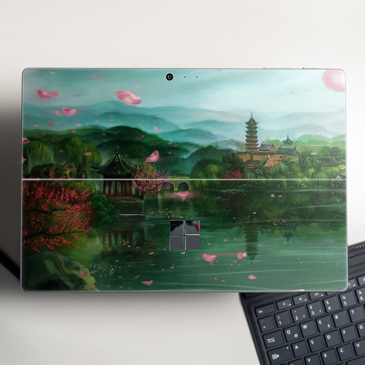 Skin dán hình Tranh thủy mặc x02 cho Surface Go, Pro 2, Pro 3, Pro 4, Pro 5, Pro 6, Pro 7, Pro X