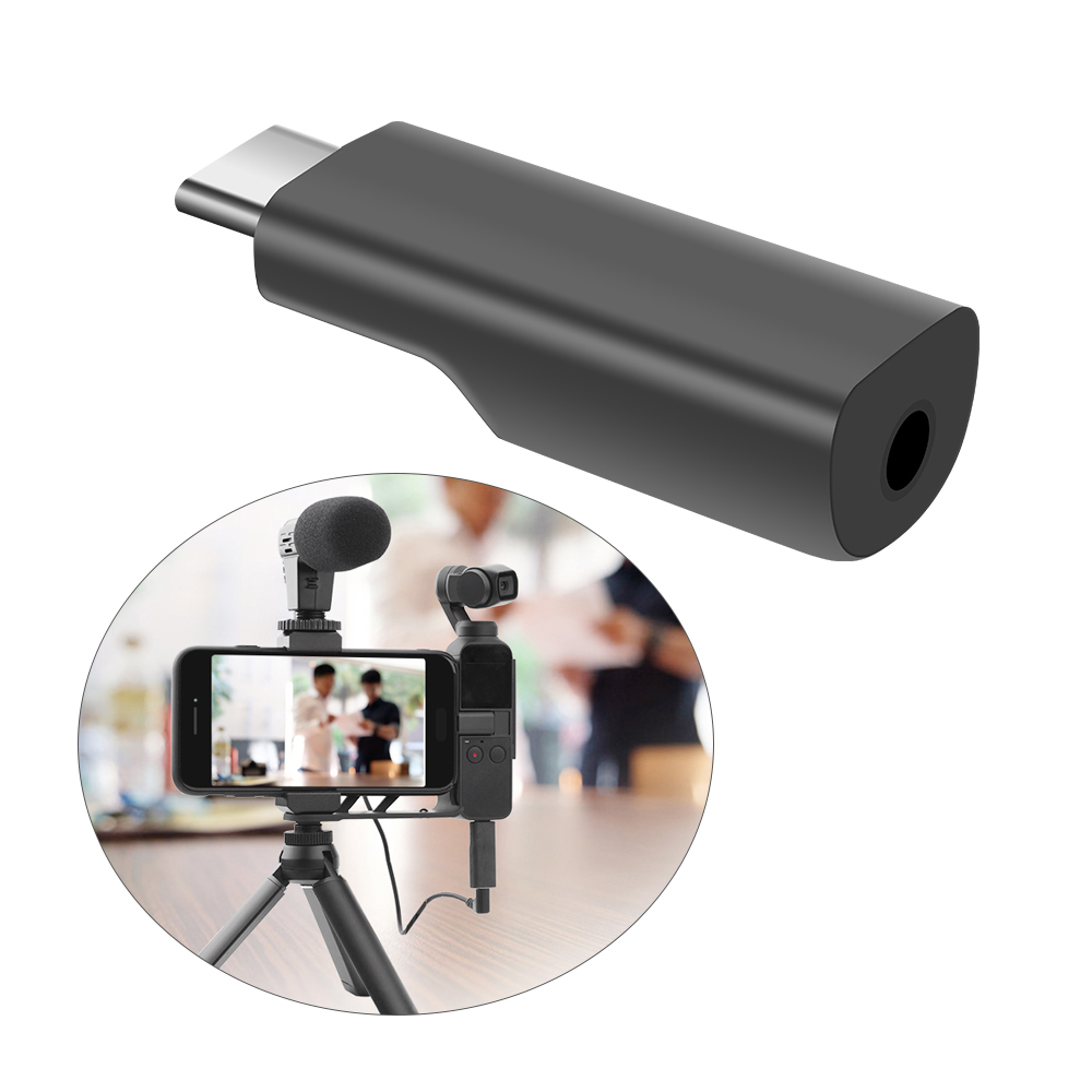 Bộ chuyển đổi âm thanh micrô Type-C sang 3,5 mm để kết nối micrô bên ngoài Tương thích với DJI Osmo